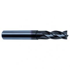 1/2 Dia. x 4-1/2 Overall Length 4-Flute Square End Solid Carbide SE End Mill-Round Shank-Center Cut-Super-A - Apex Tool & Supply