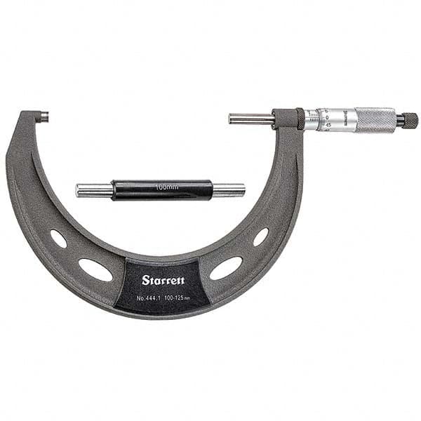 Starrett - Mechanical Outside Micrometers Minimum Measurement (mm): 100.00 Maximum Measurement (mm): 125.00 - Apex Tool & Supply
