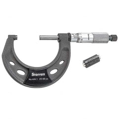 Starrett - Mechanical Outside Micrometers Minimum Measurement (mm): 25.00 Maximum Measurement (mm): 50.00 - Apex Tool & Supply