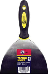 Premier Paint Roller - 6" Wide Spring Blade Steel Taping Knife - Stiff, Soft Grip Plastic Handle, 8.343" OAL - Apex Tool & Supply