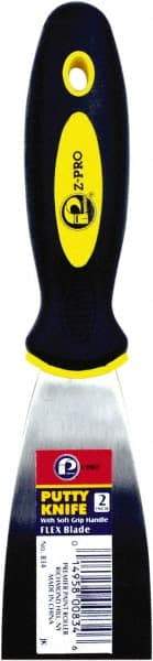 Premier Paint Roller - 2" Wide Spring Blade Steel Putty Knife - Stiff, Soft Grip Plastic Handle, 8.343" OAL - Apex Tool & Supply