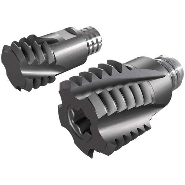 Iscar - MT-ISO-MM Grade IC908 Carbide Thread Milling Tip Insert - TiAlN Finish, 4 Flutes, 12mm Cutting Diam, 9mm Depth of Cut, 14.3mm Extension - Apex Tool & Supply