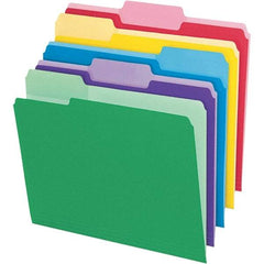 Pendaflex - 11-5/8 x 9-1/2", Letter Size, Assorted Colors, File Folders with Top Tab - 11 Point Stock, Assorted Tab Cut Location - Apex Tool & Supply