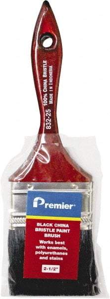 Premier Paint Roller - 2-1/2" Flat China Bristle General Purpose Paint Brush - 2-1/4" Bristle Length, 6" Wood Beavertail Handle - Apex Tool & Supply