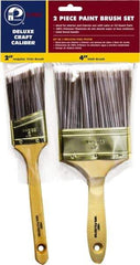 Premier Paint Roller - 2 & 4" Angle/Flat Polyester General Purpose Paint Brush Set - 2-1/2 & 3-1/2" Bristle Length, 6 & 6-1/2" Wood Sash & Beavertail Handle - Apex Tool & Supply