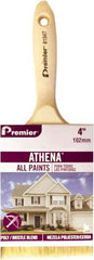 Premier Paint Roller - 4" Flat Polyester/Natural General Purpose Paint Brush Set - 3-1/2" Bristle Length, 6" Wood Beavertail Handle - Apex Tool & Supply