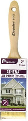 Premier Paint Roller - 2" Flat Polyester/Natural General Purpose Paint Brush - 2-1/2" Bristle Length, 5-1/8" Wood Beavertail Handle - Apex Tool & Supply