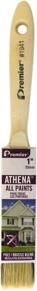 Premier Paint Roller - 1" Flat Polyester/Natural General Purpose Paint Brush - 2-1/4" Bristle Length, 5" Wood Beavertail Handle - Apex Tool & Supply