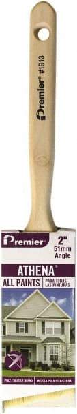 Premier Paint Roller - 2-1/2" Angled Polyester/Natural Angular Brush - 2" Bristle Length, 7" Wood Sash Handle - Apex Tool & Supply