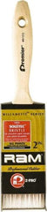 Premier Paint Roller - 2" Flat Polyester General Purpose Paint Brush - 2-1/4" Bristle Length, 5" Wood Beavertail Handle - Apex Tool & Supply
