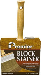 Premier Paint Roller - 6" Flat Polyester/Natural Stainer Brush - 3-1/4" Bristle Length, 5-1/4" Wood Threaded Wood Handle - Apex Tool & Supply