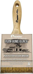 Premier Paint Roller - 2-1/2" Flat Polyester Stainer Brush - 2-3/4" Bristle Length, 6" Wood Beavertail Handle - Apex Tool & Supply