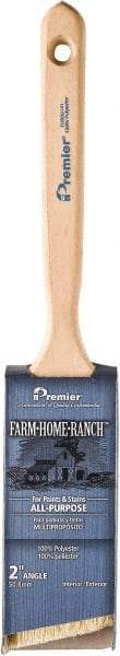 Premier Paint Roller - 3" Angled Polyester Angular Brush - 3" Bristle Length, 7" Wood Sash Handle - Apex Tool & Supply