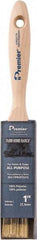Premier Paint Roller - 1" Flat Polyester General Purpose Paint Brush - 2-1/4" Bristle Length, 5-1/4" Wood Beavertail Handle - Apex Tool & Supply