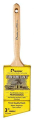 Premier Paint Roller - 3" Angled Nylon/Polyester Angular Brush - 3-1/4" Bristle Length, 7-1/2" Wood Sash Handle - Apex Tool & Supply