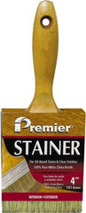 Premier Paint Roller - 4" Flat White China Bristle Stainer Brush - 2-3/4" Bristle Length, 5-1/4" Wood Beavertail Handle - Apex Tool & Supply