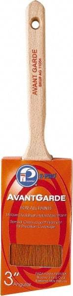 Premier Paint Roller - 3" Oval/Angle Polyester Sash Brush - 3-1/4" Bristle Length, 6-3/4" Wood Sash Handle - Apex Tool & Supply