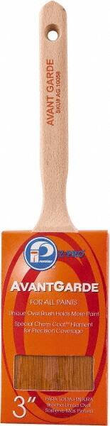 Premier Paint Roller - 3" Oval Polyester Sash Brush - 3-1/4" Bristle Length, 7-3/4" Wood Sash Handle - Apex Tool & Supply