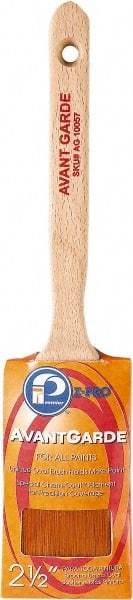 Premier Paint Roller - 2-1/2" Oval Polyester Sash Brush - 3" Bristle Length, 7-1/2" Wood Sash Handle - Apex Tool & Supply