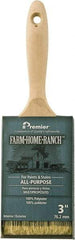 Premier Paint Roller - 3" Flat Polyester General Purpose Paint Brush - 3" Bristle Length, 5-3/4" Wood Beavertail Handle - Apex Tool & Supply