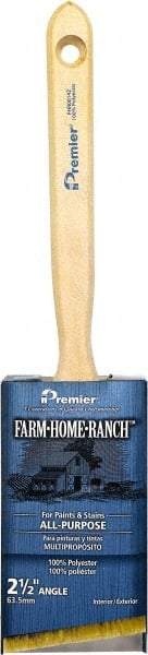 Premier Paint Roller - 2" Angled Polyester Angular Brush - 2-1/2" Bristle Length, 7-1/4" Wood Sash Handle - Apex Tool & Supply