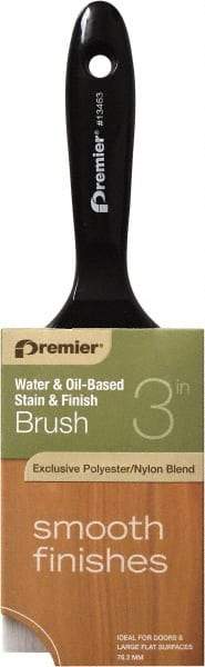 Premier Paint Roller - 3" Flat Polyester Stainer Brush - 2-1/4" Bristle Length, 5" Plastic Beavertail Handle - Apex Tool & Supply