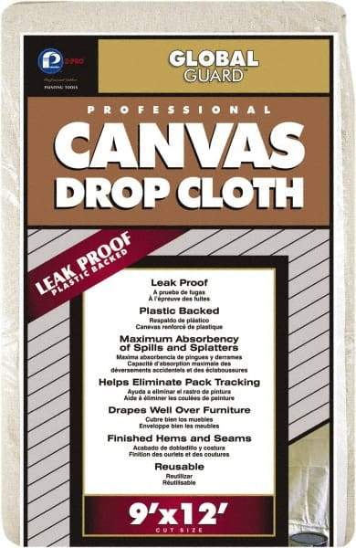 Premier Paint Roller - Medium Weight Plastic Drop Cloth - 12' x 9', 1 mil Thick, Off White, Leak Proof - Apex Tool & Supply