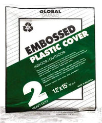 Premier Paint Roller - Medium Weight Plastic Drop Cloth - 15' x 12', 2 mil Thick, Off White - Apex Tool & Supply