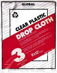 Premier Paint Roller - Medium Weight Plastic Drop Cloth - 12' x 9', 3 mil Thick, Off White - Apex Tool & Supply