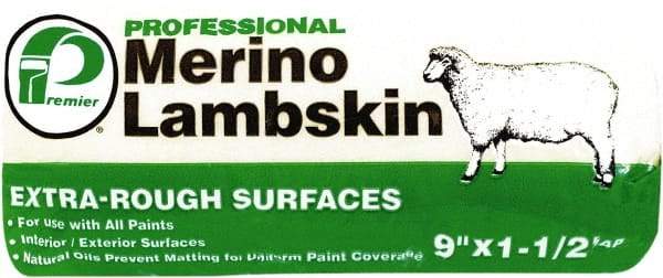 Premier Paint Roller - 1-1/2" Nap, 9" Wide Paint Roller Cover - Extra-Rough Texture, Lambskin - Apex Tool & Supply