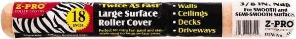Premier Paint Roller - 3/8" Nap, 18" Wide Paint Roller Cover - Semi-Smooth Texture, Polyester - Apex Tool & Supply