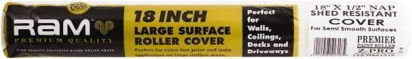 Premier Paint Roller - 1/2" Nap, 18" Wide Paint Roller Cover - Semi-Rough Texture, Polyester - Apex Tool & Supply