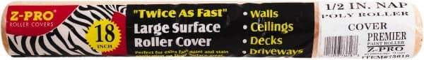 Premier Paint Roller - 1/2" Nap, 18" Wide Paint Roller Cover - Semi-Rough Texture, Polyester - Apex Tool & Supply