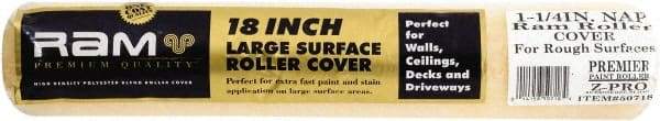 Premier Paint Roller - 1-1/4" Nap, 18" Wide Paint Roller Cover - Extra-Rough Texture, Polyester - Apex Tool & Supply
