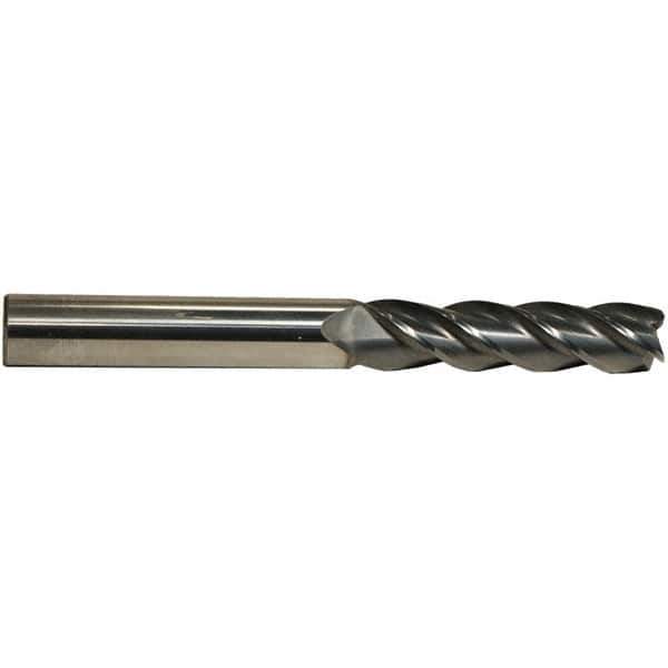 Emuge - 1/2" Diam, 2" LOC, 4 Flute Solid Carbide Roughing & Finishing End Mill - CrN Finish, 4-1/2" OAL, 1/2" Shank Diam, Cylindrical Shank, 38° Helix, Centercutting, Stub Length - Apex Tool & Supply