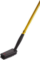 Rubbermaid - 1-1/4" Bristle Length, Polypropylene Scrub Brush - 6" Long x 2-1/2" Wide Head, 11-3/8" OAL, Ergonomic Handle, Black, Polypropylene Block - Apex Tool & Supply