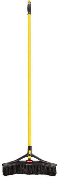Rubbermaid - 18" Medium Duty Synthetic Push Broom - 3" Bristle Length, Foam Block, Threaded Handle Connection, Handle Included - Apex Tool & Supply