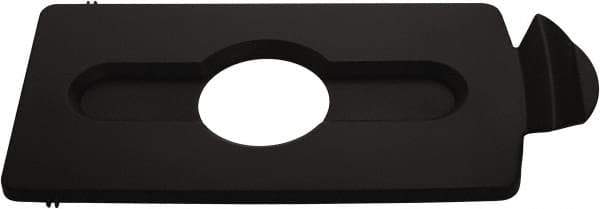 Rubbermaid - Rectangle Lid for Use with 23 Gal Rectangular Recycle Containers - Black, Polypropylene, For Slim Jim Trash Cans - Apex Tool & Supply