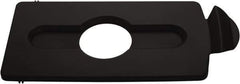 Rubbermaid - Rectangle Lid for Use with 23 Gal Rectangular Recycle Containers - Black, Polypropylene, For Slim Jim Trash Cans - Apex Tool & Supply
