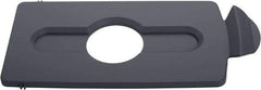 Rubbermaid - Rectangle Lid for Use with 23 Gal Rectangular Recycle Containers - Gray, Polypropylene, For Slim Jim Trash Cans - Apex Tool & Supply