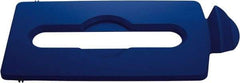 Rubbermaid - Rectangle Lid for Use with 23 Gal Rectangular Recycle Containers - Blue, Polypropylene, For Slim Jim Trash Cans - Apex Tool & Supply
