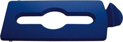 Rubbermaid - Rectangle Lid for Use with 23 Gal Rectangular Recycle Containers - Blue, Polypropylene, For Slim Jim Trash Cans - Apex Tool & Supply