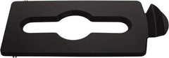 Rubbermaid - Rectangle Lid for Use with 23 Gal Rectangular Recycle Containers - Black, Polypropylene, For Slim Jim Trash Cans - Apex Tool & Supply