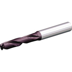Kennametal - 3.4mm 140° Solid Carbide Jobber Drill - Uncoated, Right Hand Cut, Spiral Flute, Straight Shank, 66mm OAL - Apex Tool & Supply