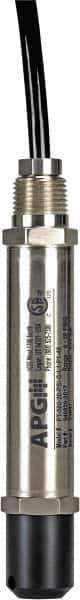 Made in USA - 10 Max psi, 1/2\x94 NPT (Male) Connection Submersible Pressure Transducer - mA Output Signal, 1/2" Thread, 0 - 130°F, 28 Volts - Apex Tool & Supply