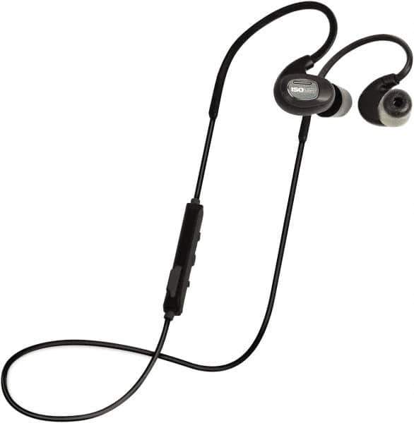 ISOtunes - Reusable, 27 dB Behind Neck Noise Isolating Earbud - ANSI S3.19-1974 Specification, Black Cup, Black Plug - Apex Tool & Supply