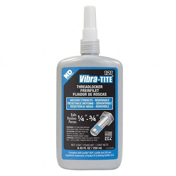 Vibra-Tite - 250 mL Bottle, Blue, Medium Strength Threadlocker - Apex Tool & Supply