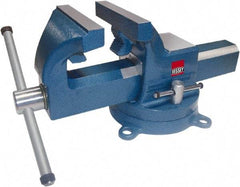 Bessey - 5" Jaw Width, 6-1/2" Opening Capacity, 3" Throat Depth, Steel Swivel Bench Vise - Bolt Down Base Attachment - Apex Tool & Supply