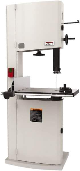 Jet - 14-1/8" Throat Capacity, Step Pulley Vertical Bandsaw - 3,100 SFPM, 1.75 hp, Single Phase - Apex Tool & Supply