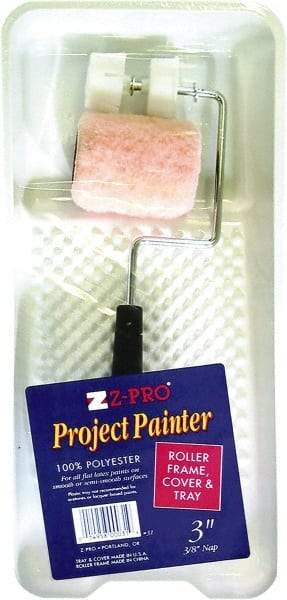 Premier Paint Roller - 14-3/4" Long, 3/8" Nap, Wall Paint Roller Set - 7-1/2" Wide, Steel Frame, Includes Paint Tray, Roller Cover & Frame - Apex Tool & Supply